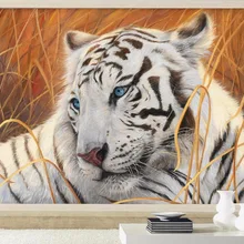 Beibehang пользовательские обои картина с изображением белого тигра задний план стены гостиной спальни фрески украшения дома 3d обои росписи