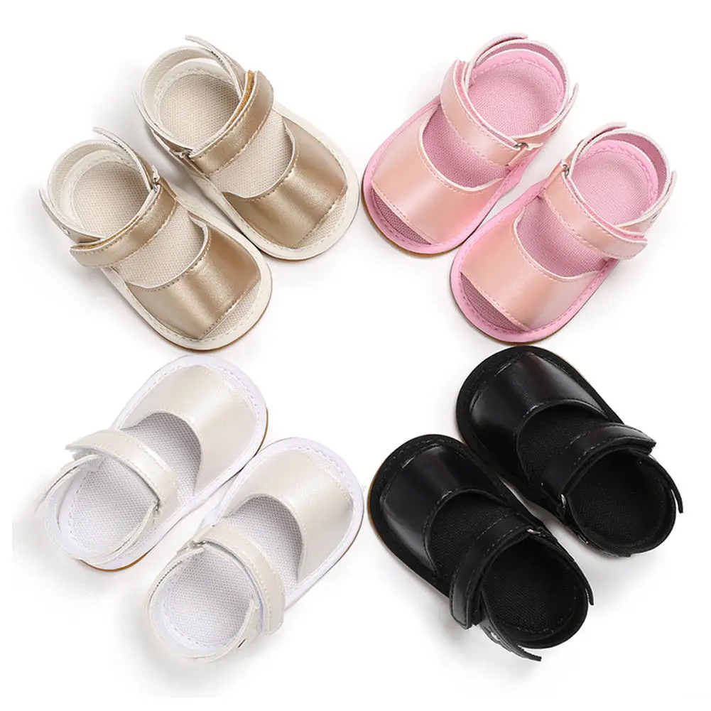 Newborn Baby Girl Soft Sole Sandals Infant Toddler Summer Beach Sandals 0 18 Months-in Sandals 