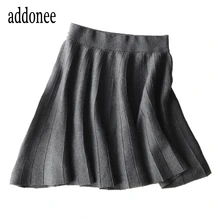 Пикантные элегантный дизайн стиль весна, лето, осень зима кашемир шерсть для женщин дикий Твердые Мини плиссированная юбка повседневное высо