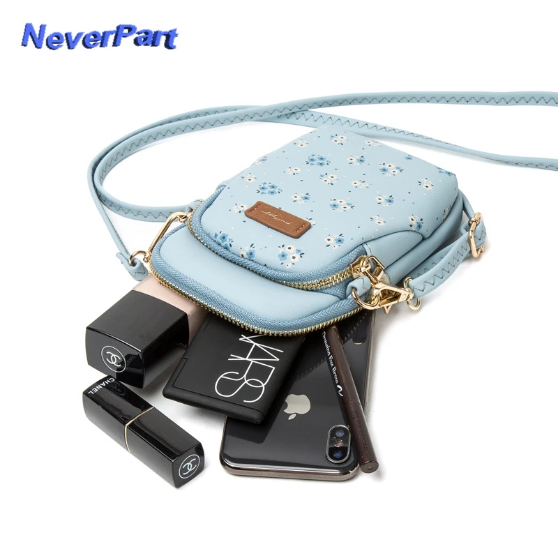 

2019 Women Crossbody Bag Cute Floral Card Shoulder Bag Diagonal Mobile Phone Bags Lady Wallets Large Capacity Messenger Bags