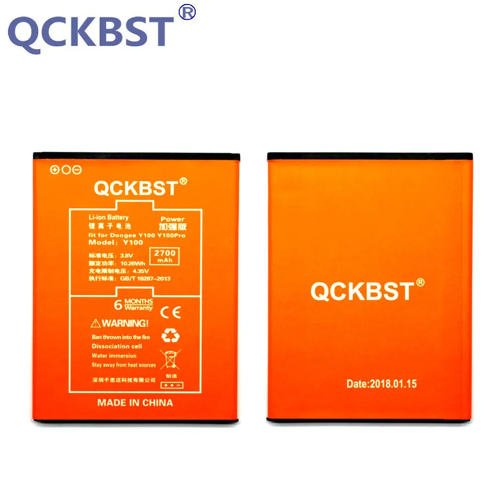 QCKBST 2700 мАч высокое качество аккумулятор Y100 для сотового телефона DOOGEE Valencia 2 Pro