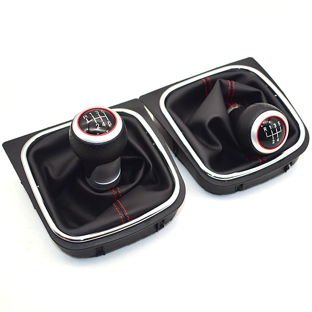 

For VW Volkswagen Golf 5/6 MK5/6 Scirocco(2009) octavia Car Gear Shift Knob Lever Pen 5 6 Speed handle ball boot cover Gaitor