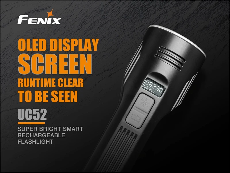 3100 люмен Fenix UC52 Cree XHP70 светодиодный фонарь супер яркий умный перезаряжаемый фонарик с о светодиодный дисплеем
