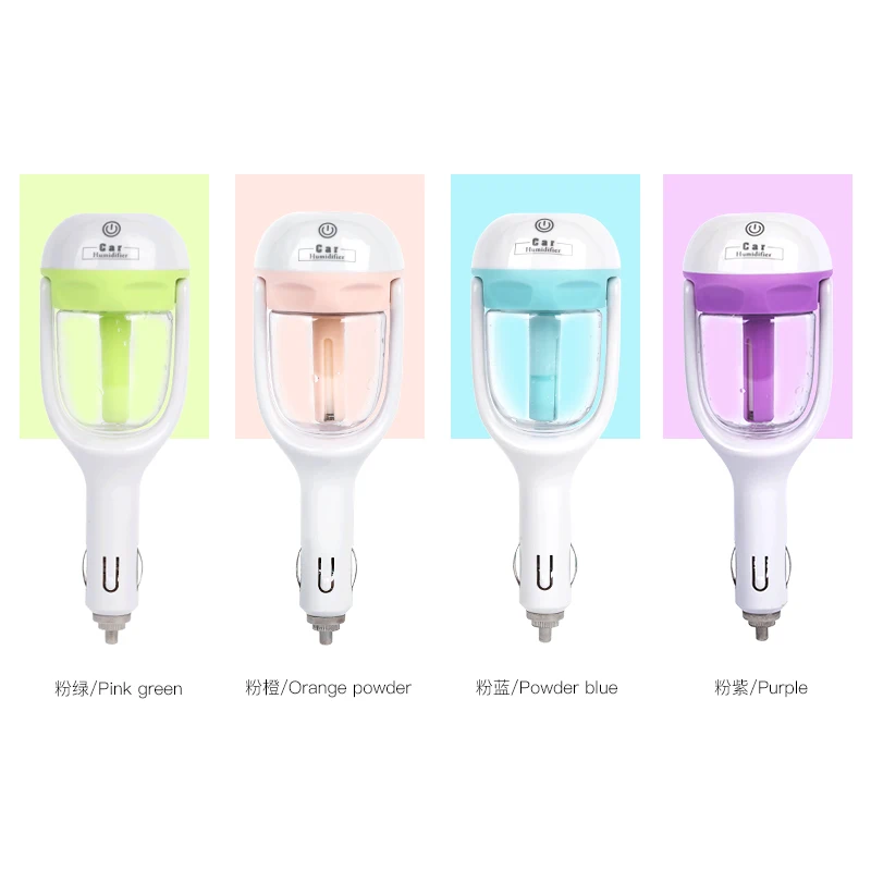 

New 12V II Car Steam Humidifier with 2pc Car Charger USB,Air Purifier Aroma Oil Diffuser Aromatherapy Mist Maker Fogger