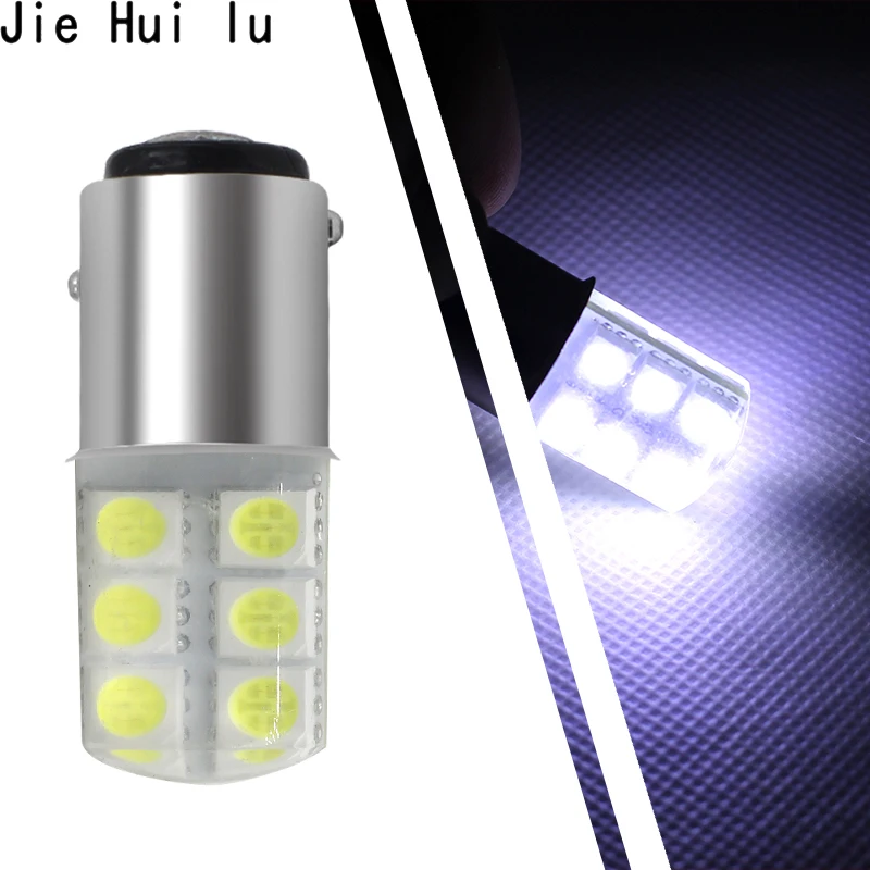 

1 Piece Car 1157 COB Led Light 1156 BA15S P21W 5050 Smd 6 Led Smd Auto Brake Turn Signal Bulb Crystal White 12V Parking Styling