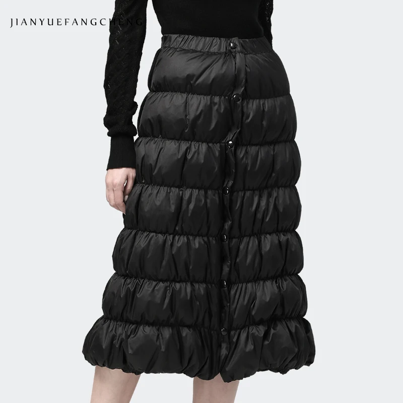 Winter Rok Vrouwen 2019 Plus Size White Duck Down Warm Rok Hoge Taille EEN Lijn Fashion Thicken Dames Casual Rok midi Jupe Winter Rok Vrouwen 2019 Plus Size White Duck Down Warm Rok Hoge Taille EEN Lijn Fashion Thicken Dames Casual Rok midi Jupe