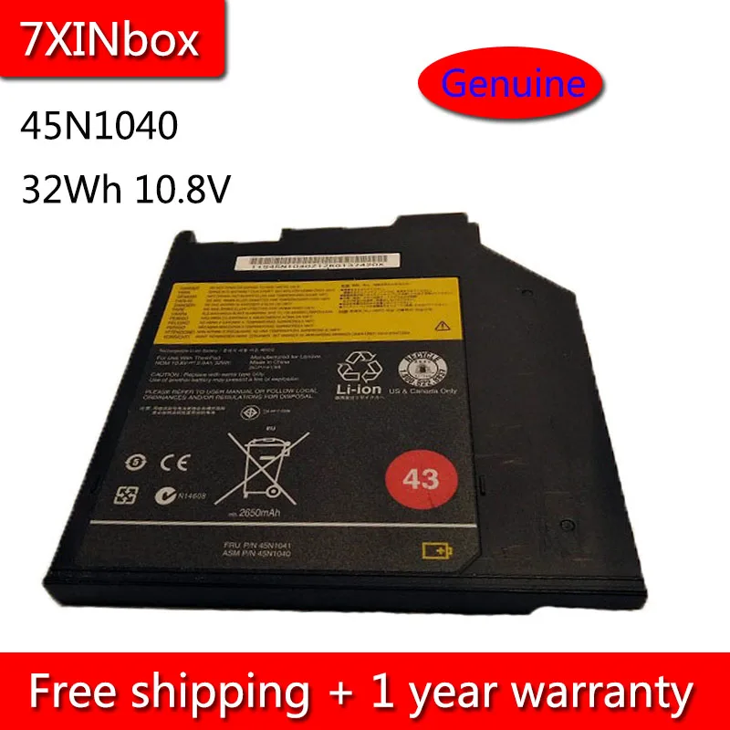 

7XINbox 32Wh 10.8V 45N1040 45N1041 Laptop Battery For Lenovo Thinkpad T420S T410S T430S 51J0508 51J0507 57Y4536 2900mAh 43