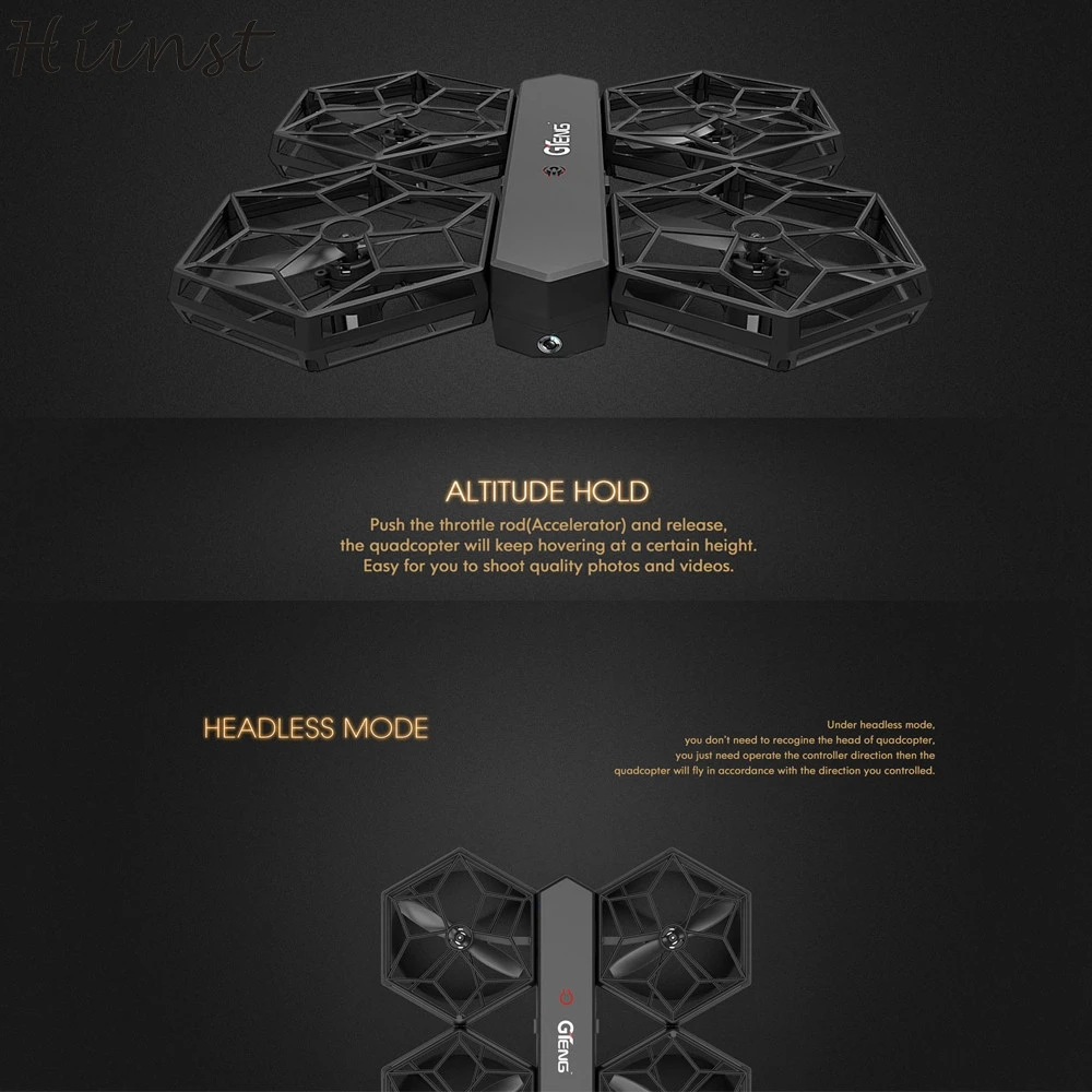 

HIINST GTENG T908W WINNER WiFi FPV 0.3MP Modular Design Altitude Hold DIY Wifi map remote control RC Quadcopter AG24 p30