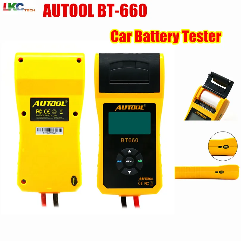 

2019 AUTOOL BT660 Battery Tester BT-660 Car battery tester BT 660 tester Built-in Thermal Printer With Multi-Language
