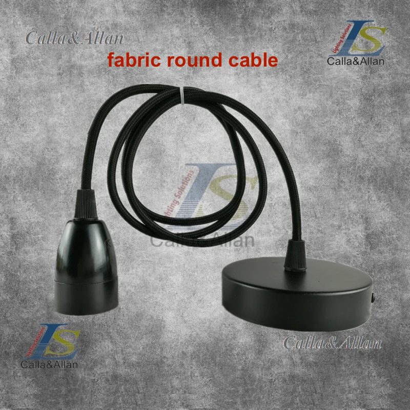 Bakelite lamp holder E27 Edison plastic lamp holder with black cable