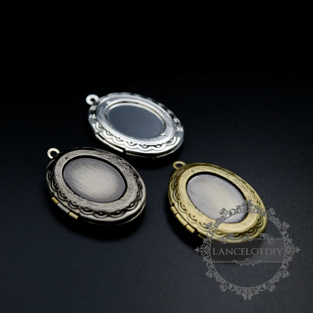 13x18 мм, драгоценный камень старинные серебряные, серебряные, бронзовые латунные Овальные Пустые кулон с фото Шарм DIY ювелирных изделий 1121050