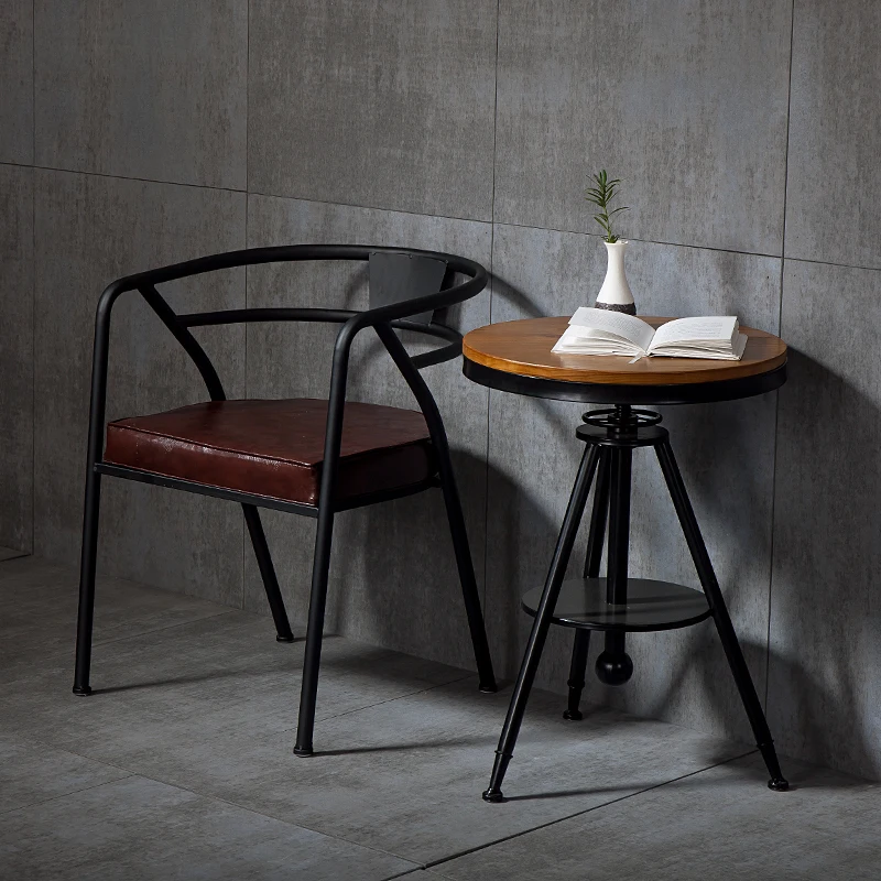 Hot Loft Metal dining chair with armrest American sofa chair metal leather chair living room furniture retro leisure bar Chair Hot Loft Metal dining chair with armrest American sofa chair metal leather chair living room furniture retro leisure bar Chair
