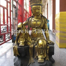 Xd 00723 3" Тибетский Сбор Народная Медь Бронза свинка Гуань Инь Гуань-инь статуя Будды