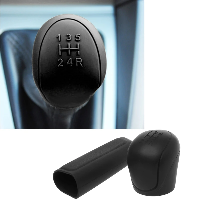 1Pair Universal Car Silicone Gear Head Shift Knob Cover Gear Shift Collars Handbrake Grip Car Hand Brake Covers Case New