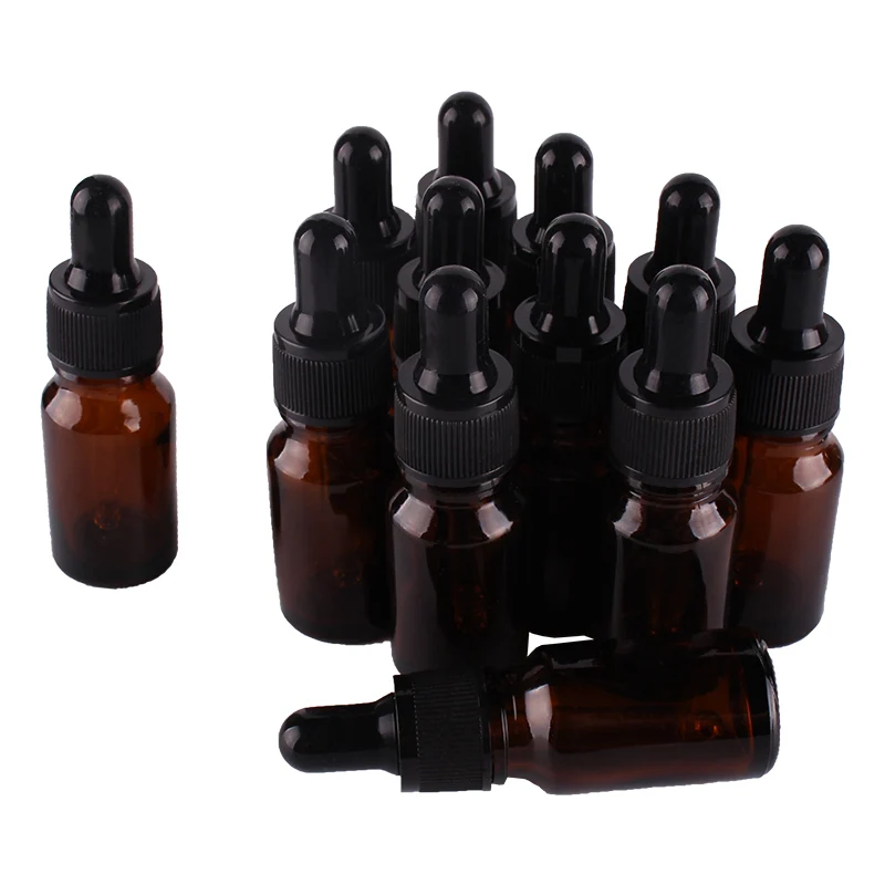 Флаконы с пипеткой из янтарного стекла 12 шт. 10 мл|bottles for essential oils|oil bottlebottle oil |