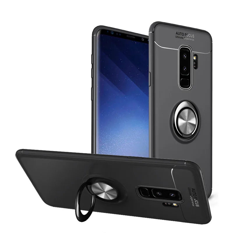 

MAKEULIKE Silicone Case For Samsung Galaxy S9 Plus Soft Protection Phone Cover Coque For Samsung S9 S9Plus Case Fundas With Ring