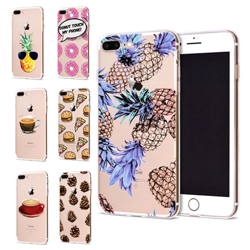 Чехол для Apple iPhone 6 6S 7 Plus X 10 мягкий чехол из ТПУ с изображением ананаса