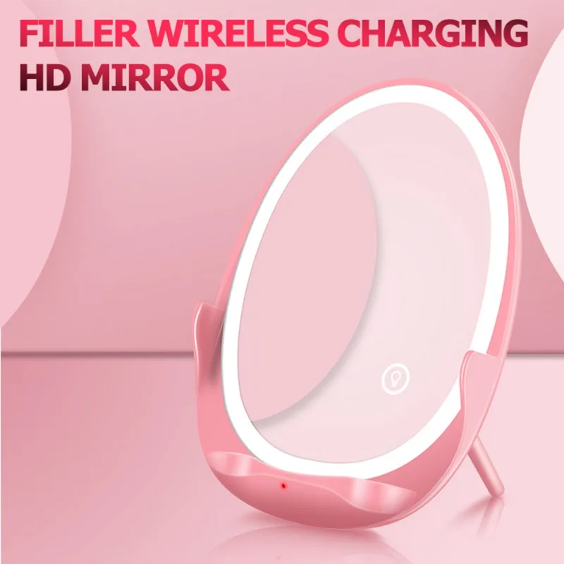 

Portable 10W Vertical Fill Light Mirror Wireless Charger For IPhone Samsung Mobile Phone Holder Fashion Charging Dock