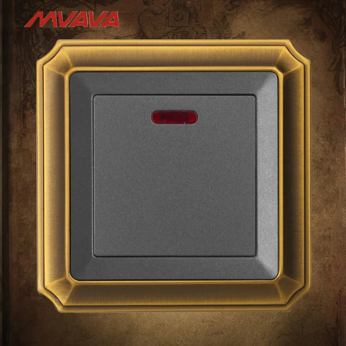 

MVAVA 20A Electric Switch 1Gang Heater Air-Conditioning Control Wall Luxury Bronzed Push Bottom With Led indicator Free Shipping