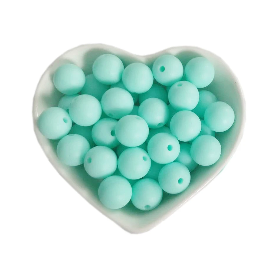

200pcs Silicone Beads Round 12mm Baby Teething Teether Chew Beads For Pacifier Clips Necklace Chew Teether BPA free Silicone Toy
