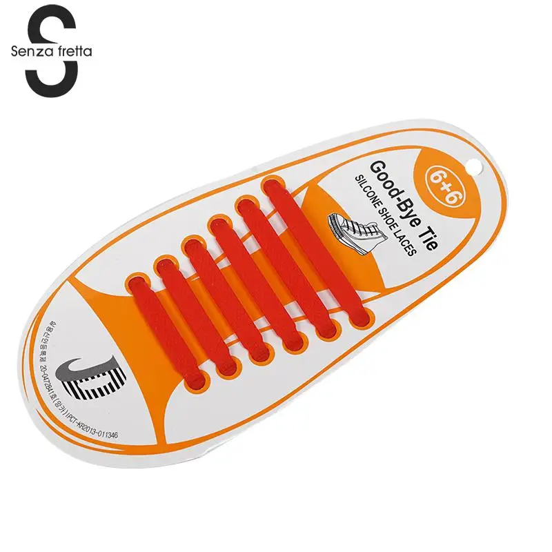 

Senza Fretta 12pcs /set Shoelaces Unisex Elastic Silicone Laces for Men Women All Sneakers Fit Strap Shoe Shoelaces NB0515