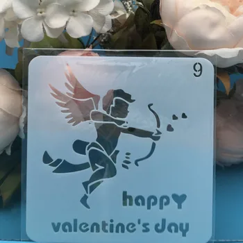 

1Pcs 15cm Cupid Arrow Heart DIY Layering Stencils Wall Painting Scrapbook Coloring Embossing Album Decorative Card Template