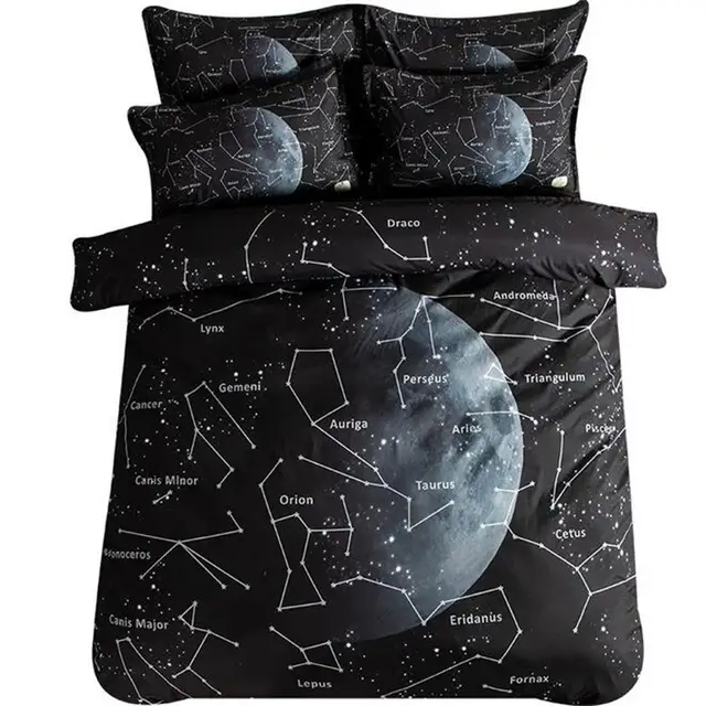 Black And White Moon Constellation Bedding Sets Twin Queen King