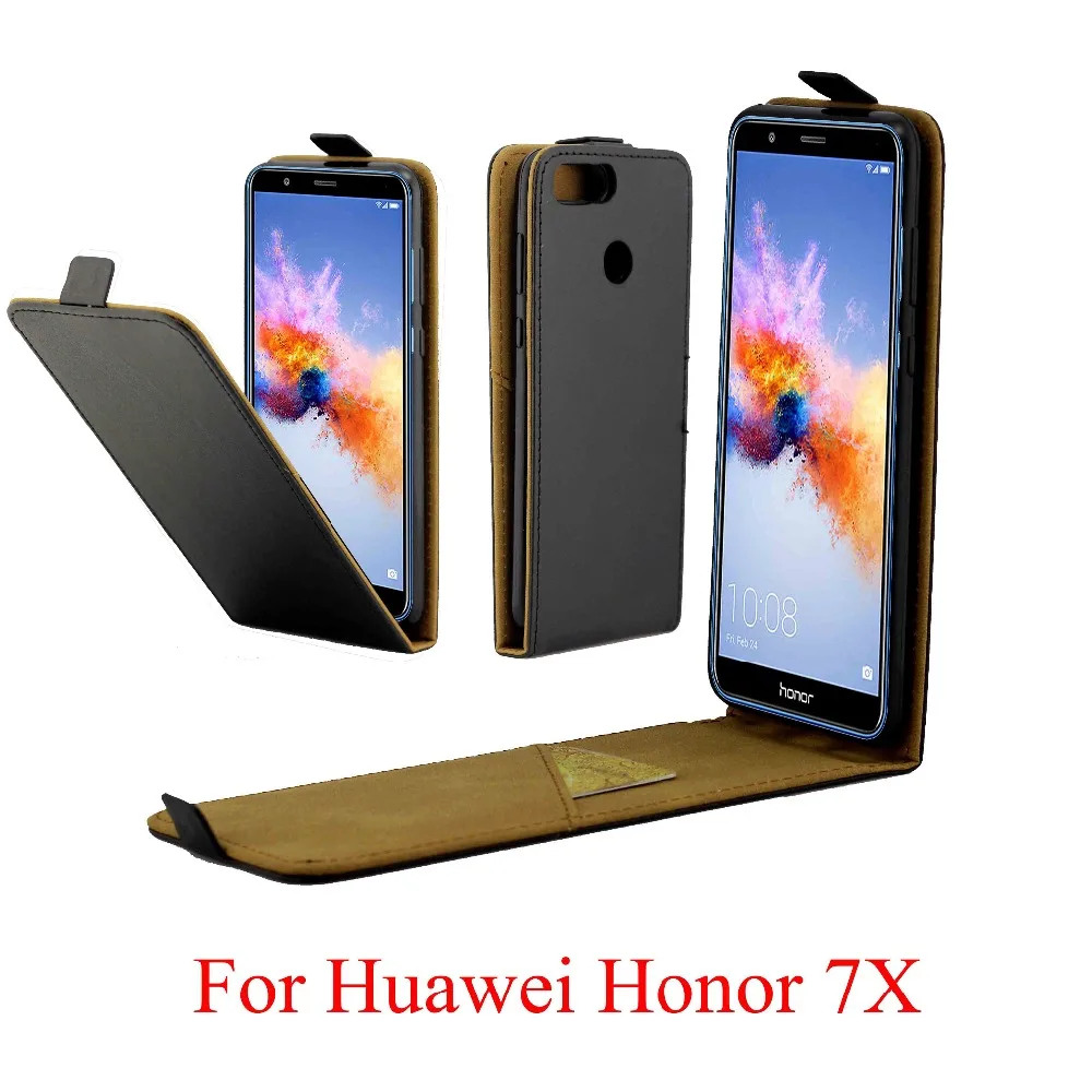

For Huawei Honor 7X Cover Luxury PU Leather Flip Case For Huawei Honor7X Vertical Open Down Up Cover for Huawei Honor 7 X Case