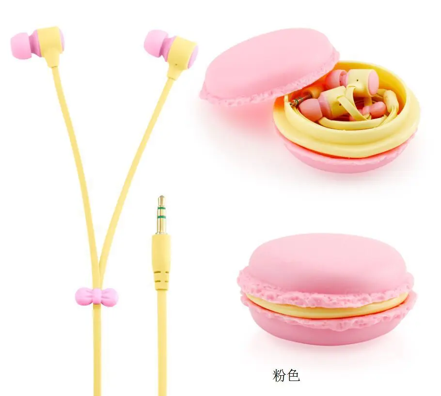 Дизайнерские наушники-вкладыши Macarons наушники гарнитура для iPhone xiaomi симпатичные