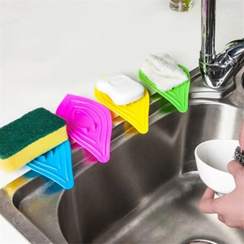 

Creative Colorful Leaf-Shaped Antiskid Soap Dish Soap Kitchen Tools Bathroom Gadgets Holder Hanging Storage Box Bathroom Set