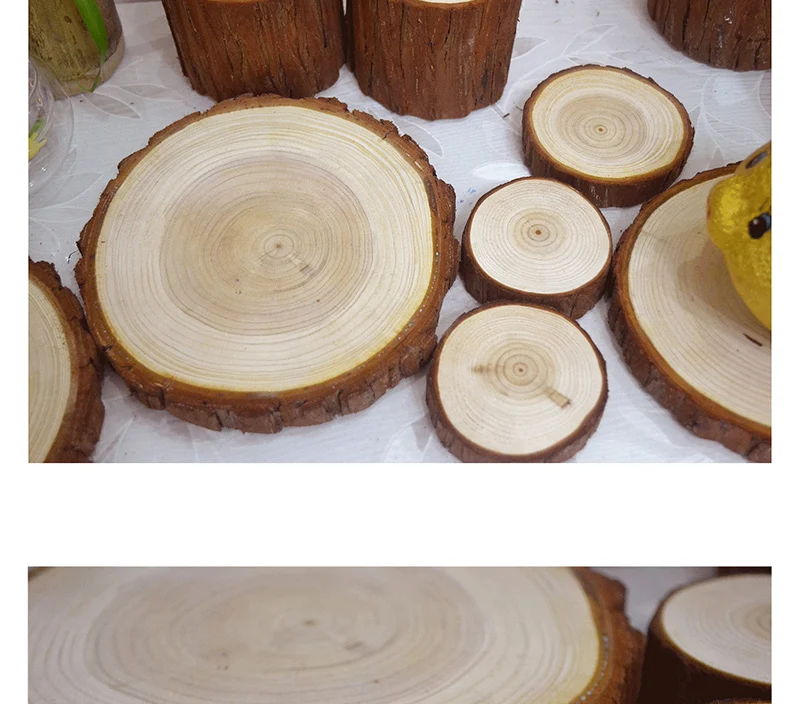 12-15 см естественные необработанные круглые деревянные Ломтики для детских поделок Сделай Сам вечерние свадебные и обручальные украшения для дома