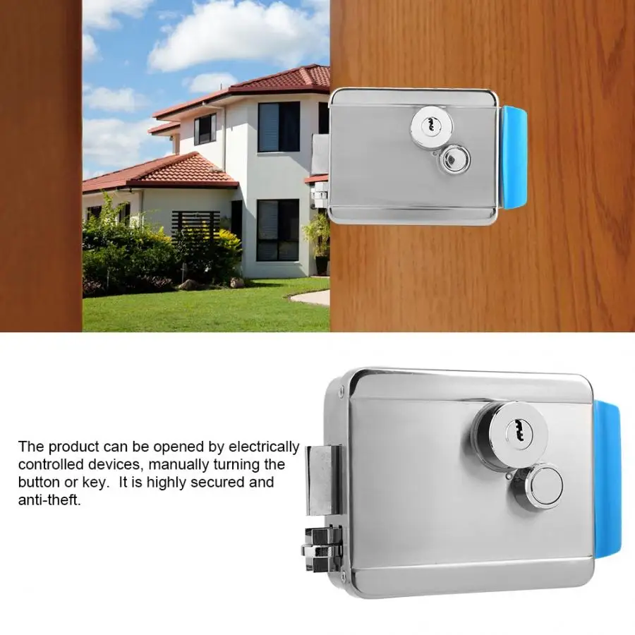 

door lock Dual-head Electric Control Door Lock Anti-theft Security Lock For Access Entry Left Positive
