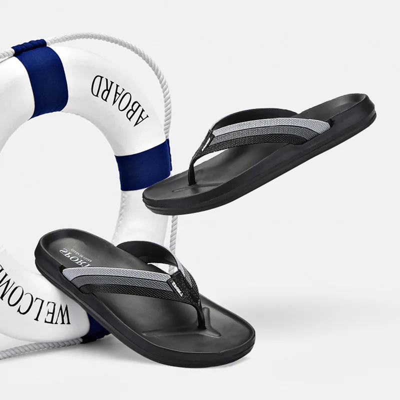

Thick Soled Beach Outside Men's Slippers Solid Fashion Summer Flip Flops Concise Men Shoes