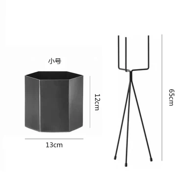 Современный дизайн, модные металлические полки для цветочных горшков, популярный поднос для цветочных горшков, украшение для гостиной, стоящая корзина для растений, поднос - Цвет: S black