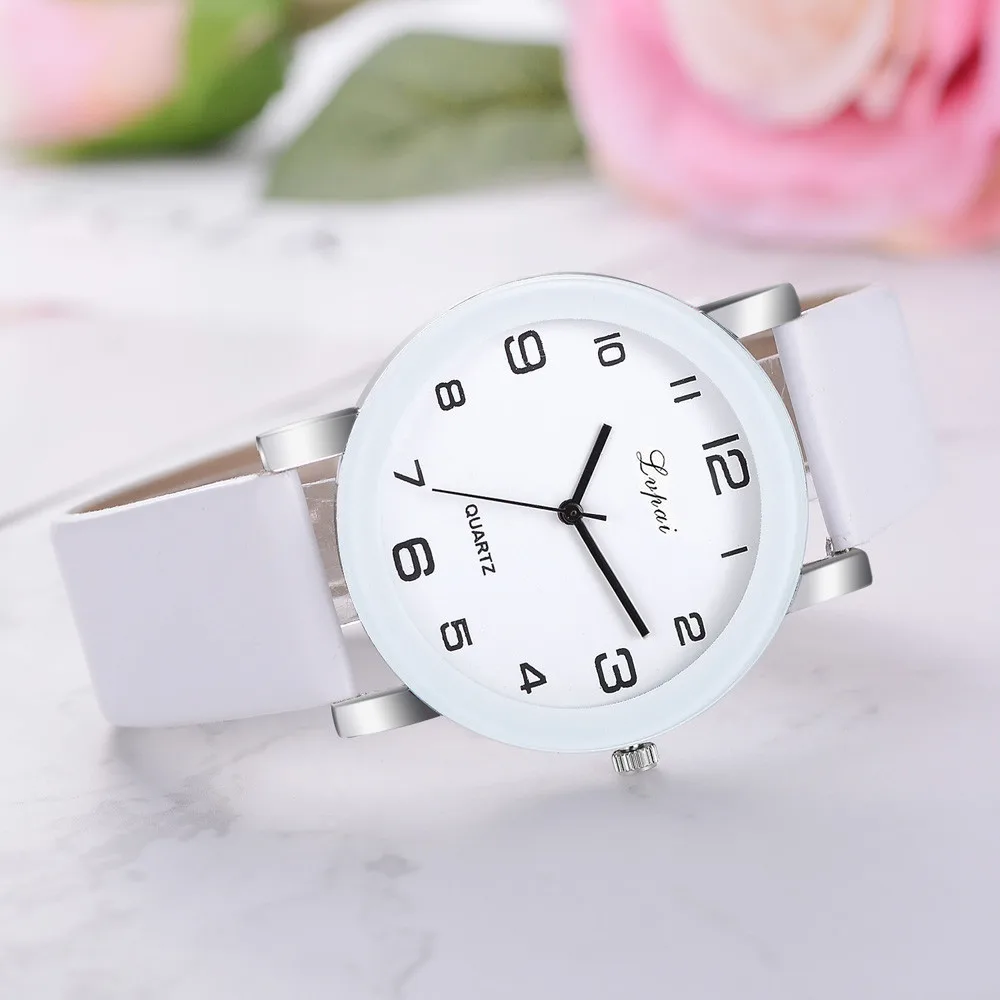 Lvpai Женские повседневные кварцевые часы высокого качества женские часы с кожаным ремешком аналоговые наручные часы дешевые прямые поставки - Цвет: Белый