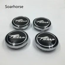 Soarhorse 4pcs/set 60mm Car Wheel Center Hub Caps Emblem Badge For Ford Wolf Logo Auto Accessories