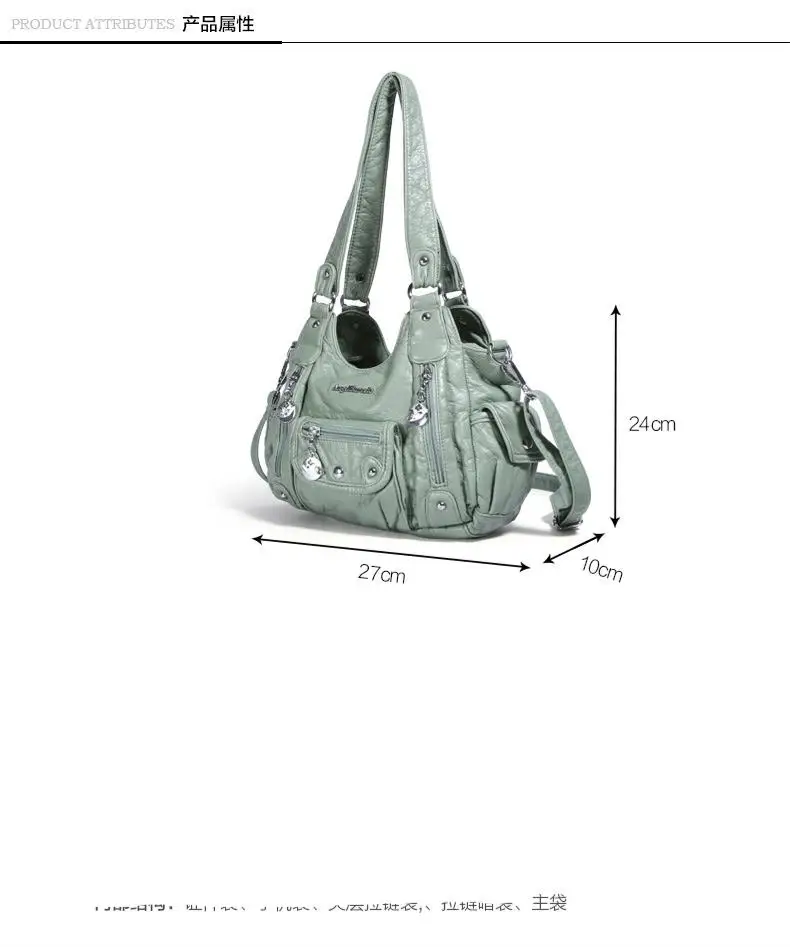 chique lavado sacola de compras senhoras hobo crossbody sacos