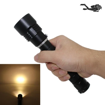 

Waterproof Flashlight magnetic switch 3x XM-L2 LED Diving flashlight Yellow light 3200K Underwater worklight 18650 dive lamp