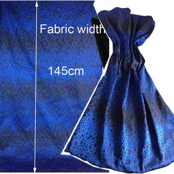 

Blue Leopard Brocade Jacquard Shiny Fabric For Dress,African Tissue Apparel Sewing Material Lace Cloth Tecido,1Yard,Width 145cm
