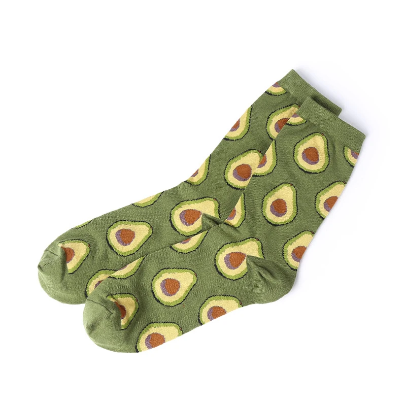 CHAOZHU новые женские модные Носки с рисунком авокадо теплые хлопковые трикотажные женские модные уличные носки