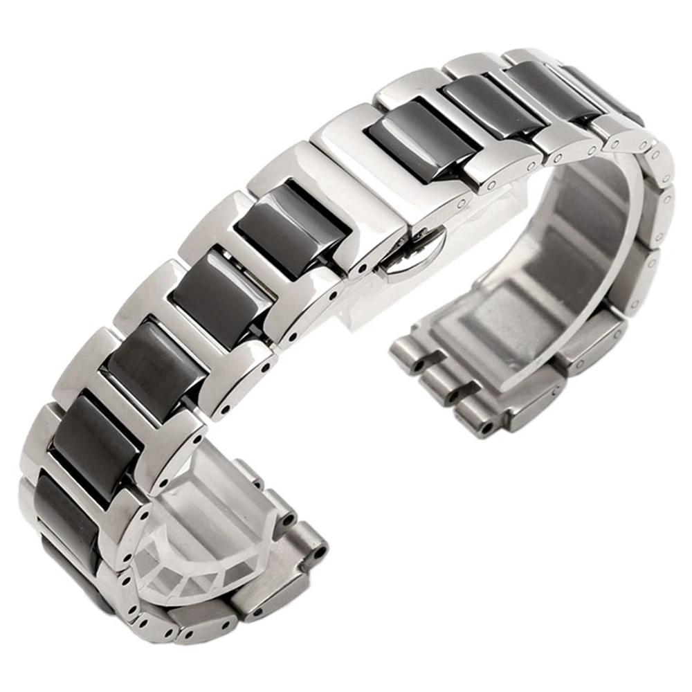 

17mm Replacement Watchband for Swatch Special End Ceramic with Steel Watch band Strap Bracelet with Tool Replacement Watch Parts