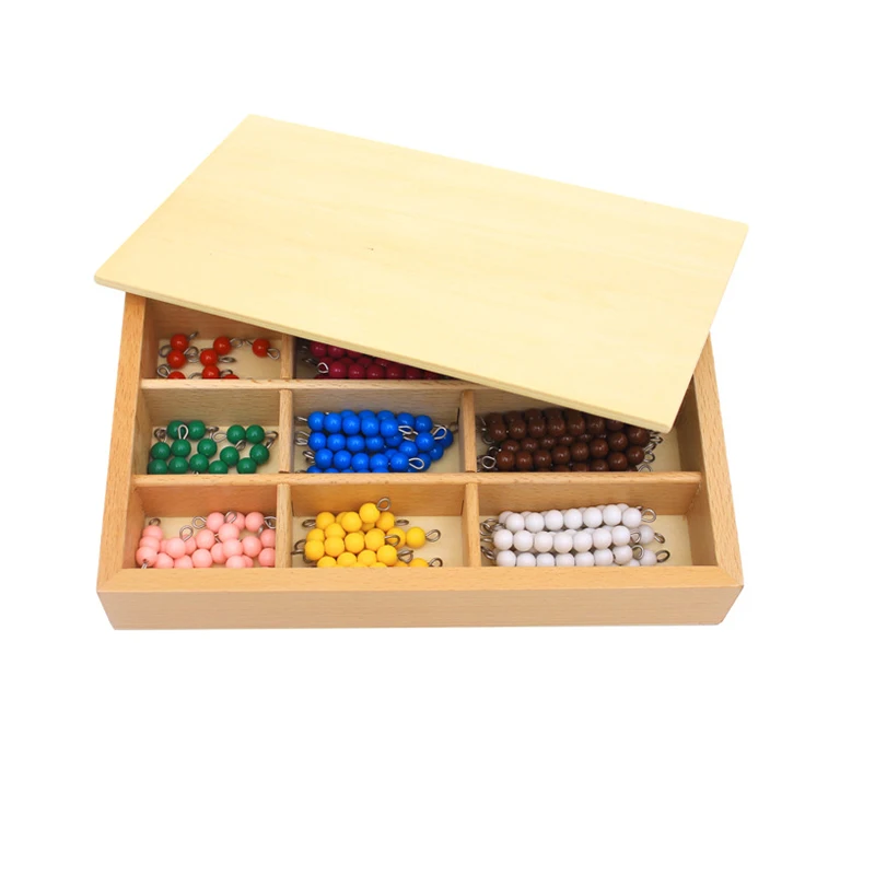 Kids Toys Montessori Materials Educational Wooden Toy Colorful Checker Board Beads Math Toys Early Childhood Preschool Training 4