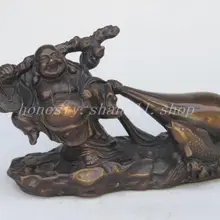 Разработать Китайский Народная Культура Handmade Медь Статуя Будды Майтреи Перетащите Богатство Сумка