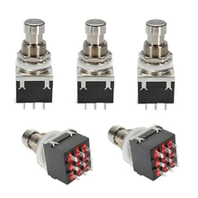 5X Black 3PDT 9-Pin Guitar Effects Stomp Switch Pedal Box Foot Metal True Bypass