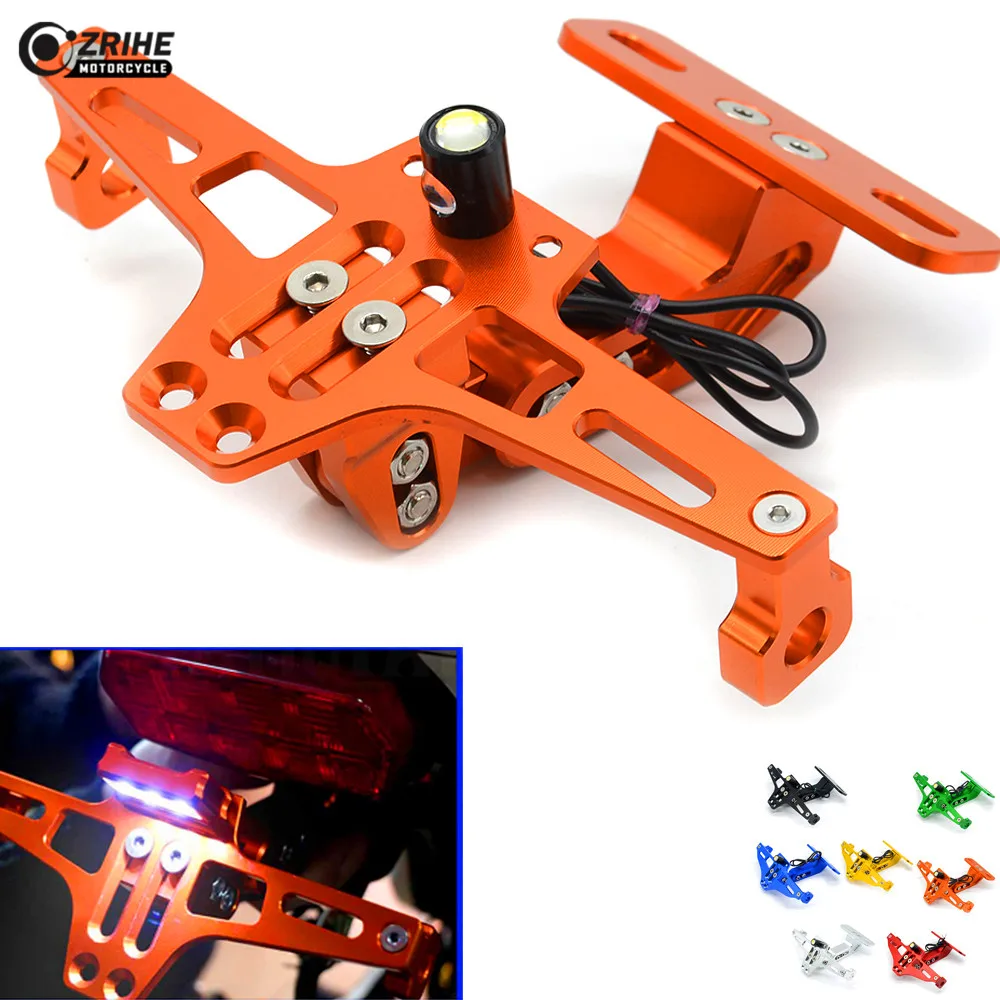 Motorcycle Rear license plate holder For KTM RC125 125 Duke 990 SupeRDuke 990SMR SMT ducati monster 620 witht turn light led