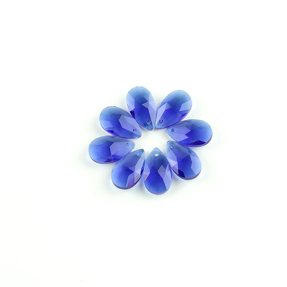16 мм 200 шт натуральное Оптическое стекло Капля воды очаровательный Кристал драгоценный камень в форме капли Камень Модные ювелирные подвески для DIY ожерелье - Цвет: blue