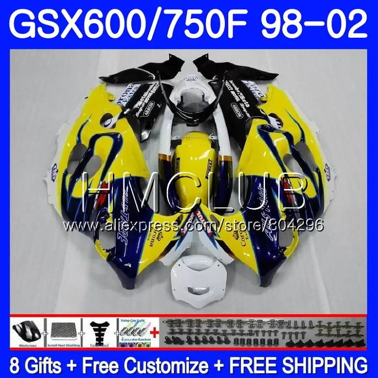 

Bodys Blue CORONA For SUZUKI KATANA GSXF 750 600 GSXF750 98 99 00 01 02 2HM.16 GSX750F GSXF600 1998 1999 2000 2001 2002 Fairing