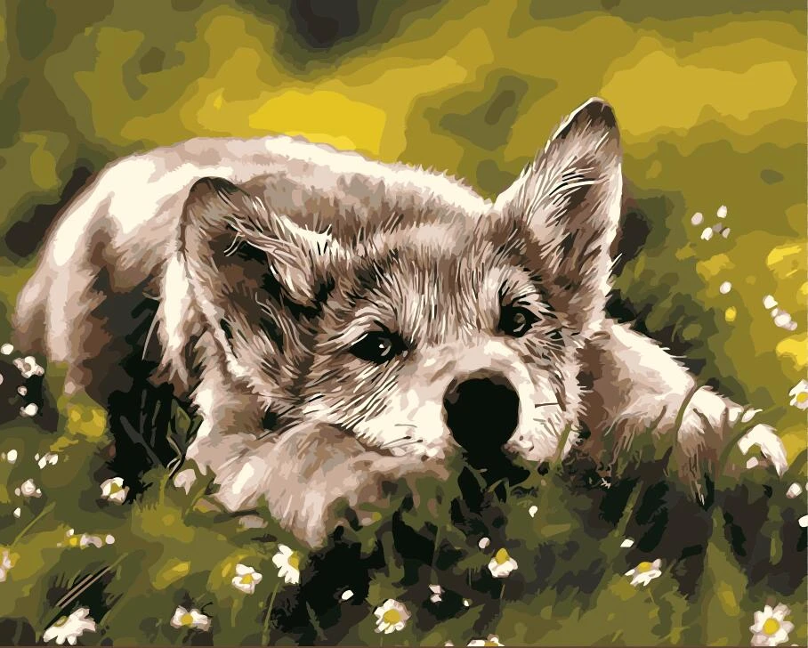 ラブリー犬油絵子犬地面に家の装飾絵画絵によって数字手仕事ルーム装飾ギフト壁アート写真 Dog Oil Painting Oil Paintingthe Paintings Aliexpress