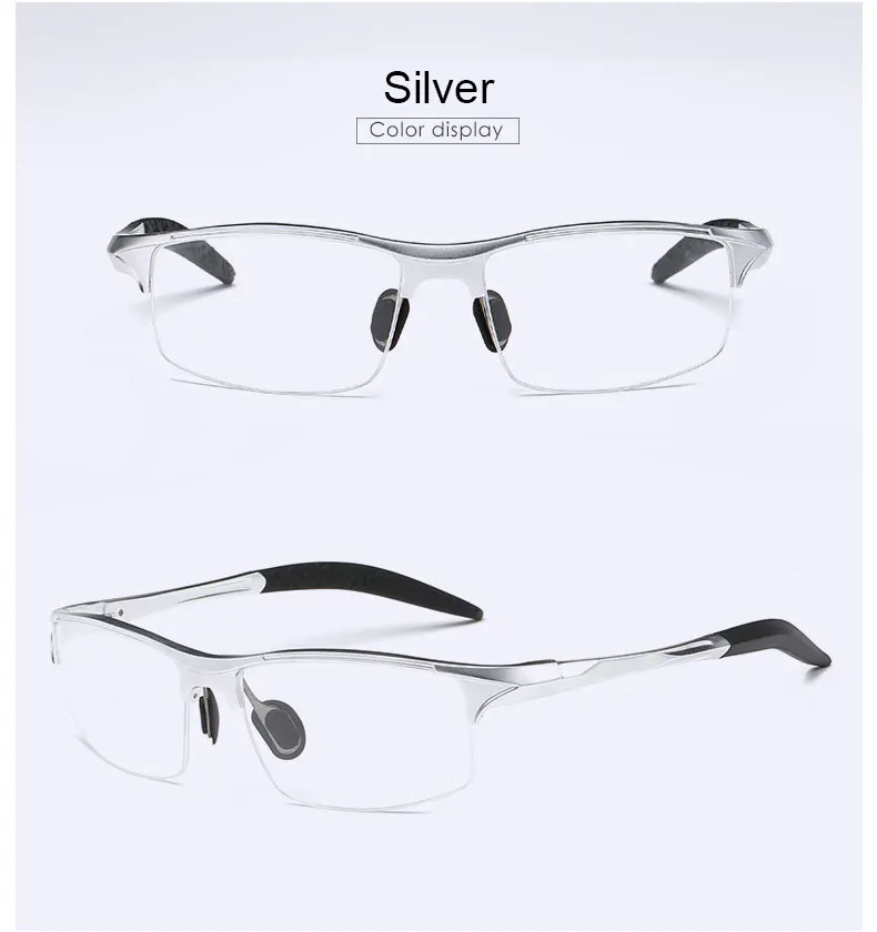 8177, оптическая оправа для очков для мужчин, очки по рецепту, полуоправа, мужские очки, оправа из сплава, очки