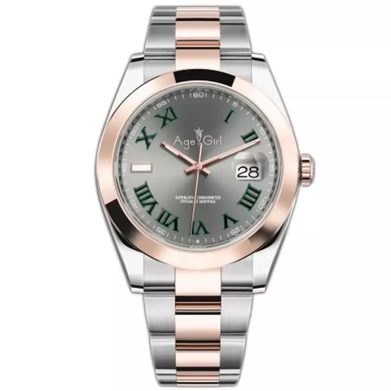 Элитный бренд новый для мужчин автоматические механические часы Datejust из нержавеющей стали сапфировые серебро розовое золото зеленый